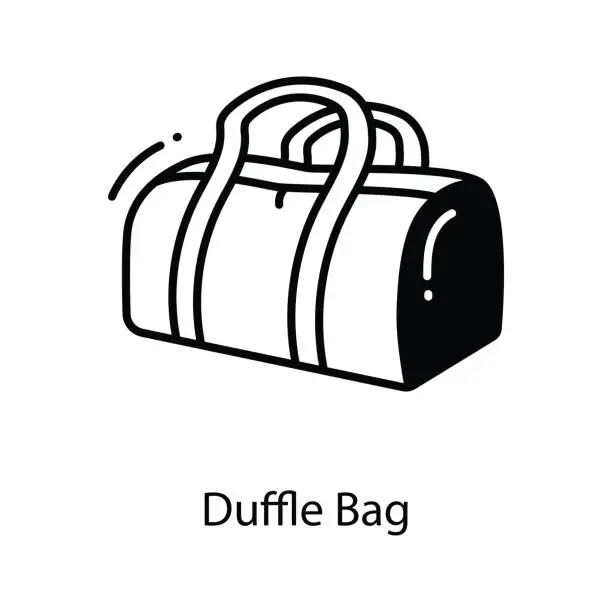 Vector illustration of Duffle Bag doodle Icon Design illustration. Travel Symbol on White background EPS 10 File