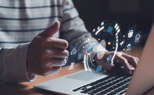 istock People using fingerprint to scan biometric identity to unlock passcode and access to person information and online data. Data security for secure privacy and authentication before access. 1684802601