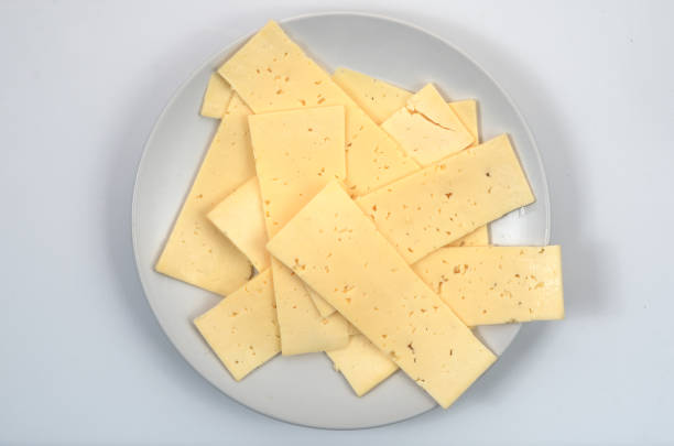 slices of cheese on a plate