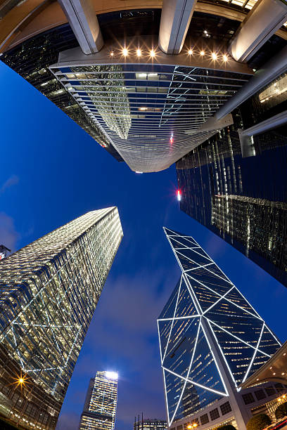 istock Fisheye View of Hong Kong Skyscrapers 168482013