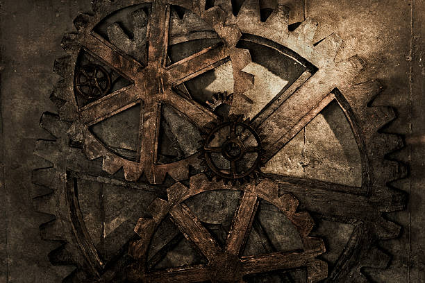 Grungy Gear Background A stock photo of a grungy steampunk gear background. steampunk stock pictures, royalty-free photos & images