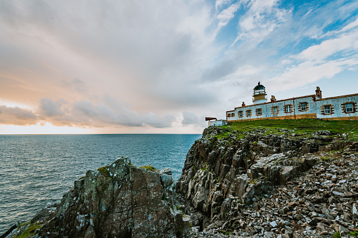 The lighthouse and cottages, which are on the most westerly point of Skye
