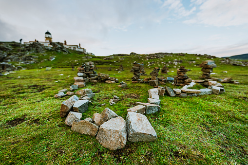 A pile of stones, cairn at Scotland