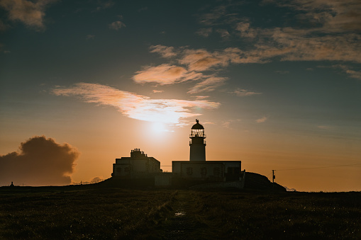 Nest point lighthouse at sunset