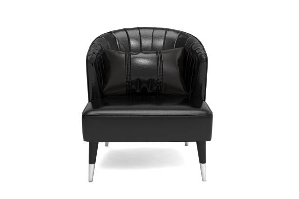 istock Modern Luxury black leather armchair isolated on white background.Elements of architecture. Design template for graphics. Furniture Collecttion 1684868559