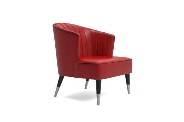 istock Modern Luxury red leather armchair isolated on white background.Elements of architecture. Design template for graphics. Furniture Collecttion 1684868565