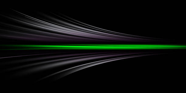istock Abstract green speed neon light effect on black background. 1684870159