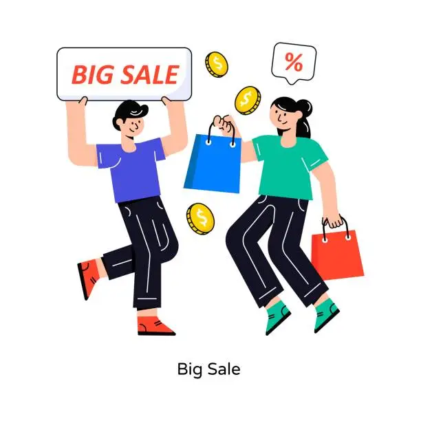 Vector illustration of Big Sale  Flat Style Design Vector illustration. Stock illustration