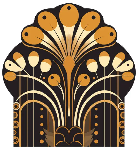 Vector illustration of Peacock design element