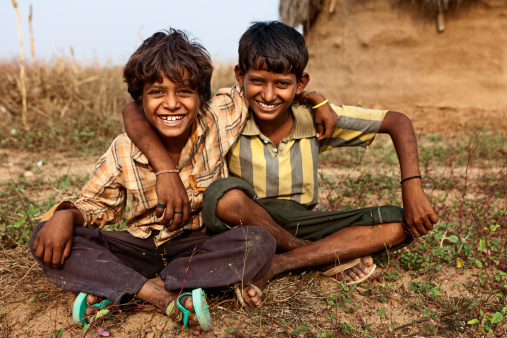 Portrait of two Indian young boys - desert village, Thar Desert, Rajasthan, India.http://bem.2be.pl/IS/rajasthan_380.jpg