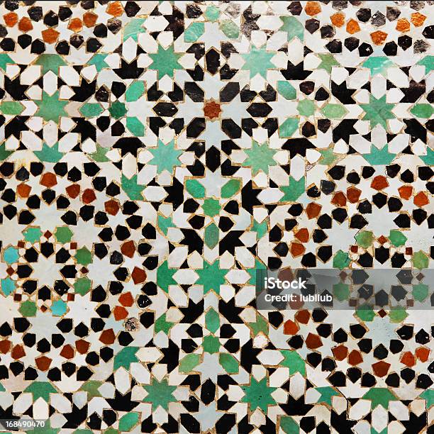 플로럴 패턴 타일 메트로폴리스 메크네스 알메디나 카사블랑카발 검은색에 대한 스톡 사진 및 기타 이미지 - 검은색, 모로코, 아프리카