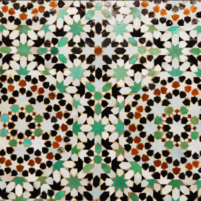 Colorful tiles from Meknes medina in Morocco. Square. (XL Canon 5D Mark II)  Similar: