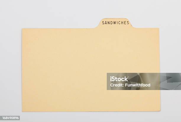 Antique Sandwich Index Recipe Old Fashioned Card Vintage Paper Background Stock Photo - Download Image Now