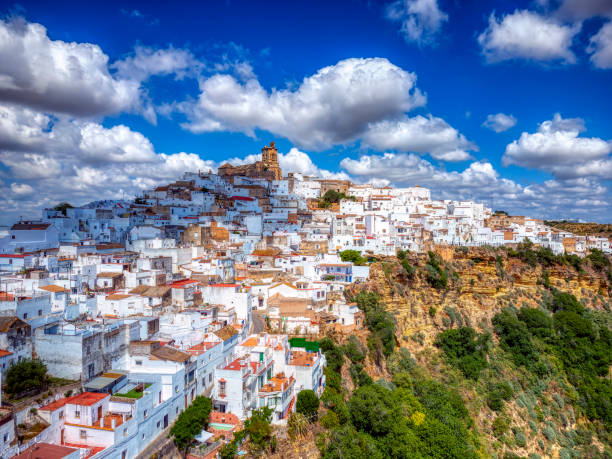 Arcos de la Frontera, one of the famous white villages in the province of Cadiz in Spain. stock photo