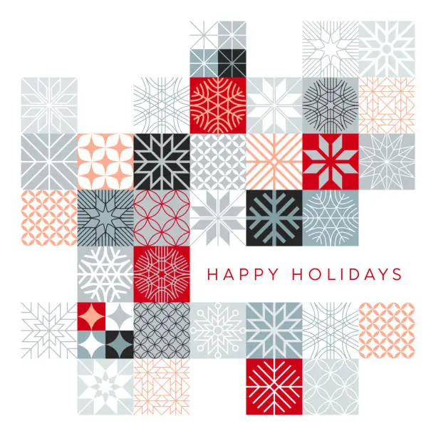 Vector illustration of Modern Geometric Holiday Christmas Card Design