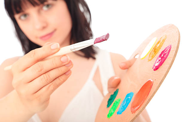 young woman painting
