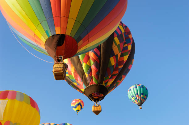 Hot Air Balloons Assending Into Sky