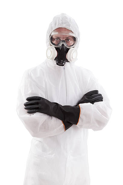 odzież ochronna - toxic waste radiation protection suit chemical protective suit zdjęcia i obrazy z banku zdjęć