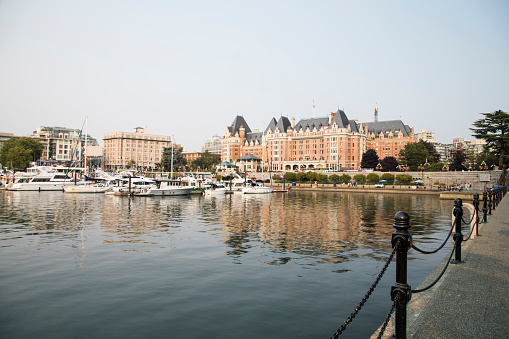 Beautiful view of the Victoria Inner Harbour in Victoria, Canada