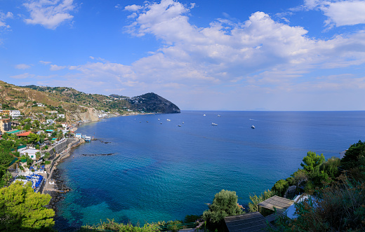 The Maronti Beach is 3 km long and is surrounded by wonderful hills and cliffs in the shade of dark paths, home to precious thermal water springs.