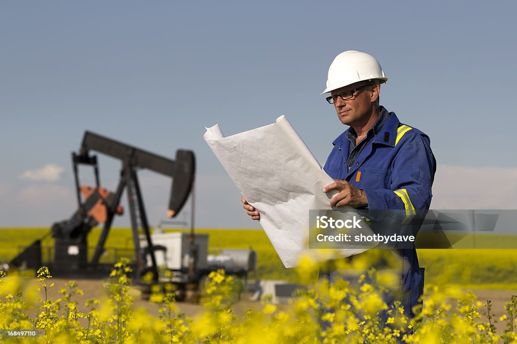 Ingenieur und Canola-Öl - Lizenzfrei Bergmann Stock-Foto