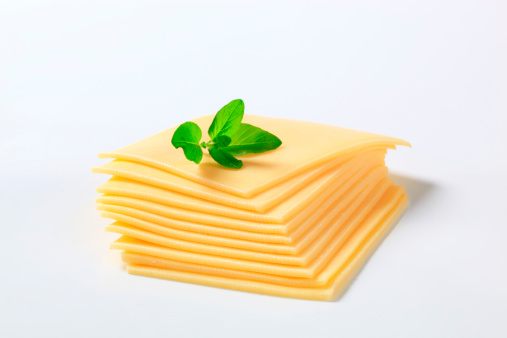 thin slices of a fresh cheese