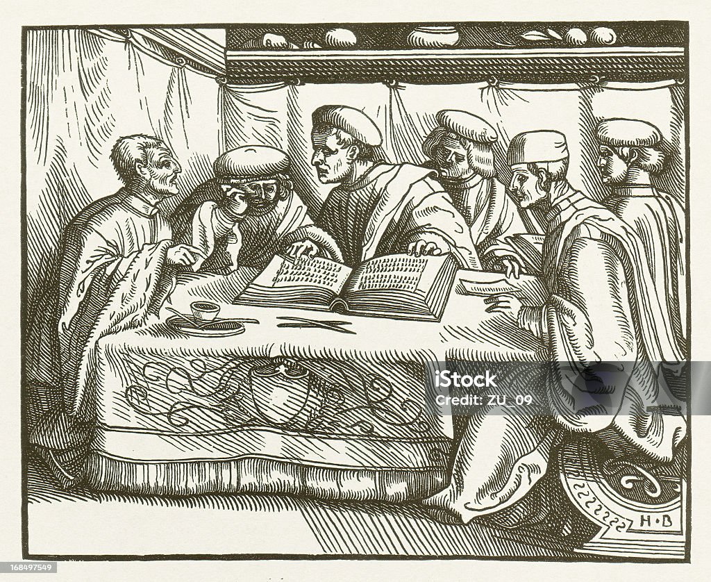 Carolina first le leggi penali tedesche, 1532 (publ). 1881 - Illustrazione stock royalty-free di Acquaforte