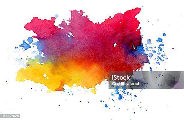 Multicolored Salpicos - Fotografias de stock e mais imagens de Pintura em Aquarela - Pintura em Aquarela, Salpicado, Colorido