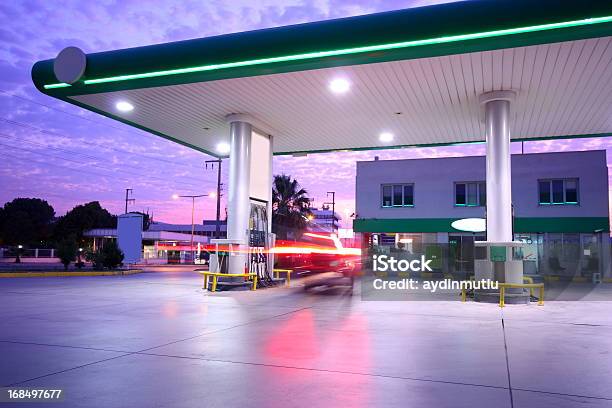 Beautiful Long Exposure Photograph Of A Refueling Station Stock Photo - Download Image Now