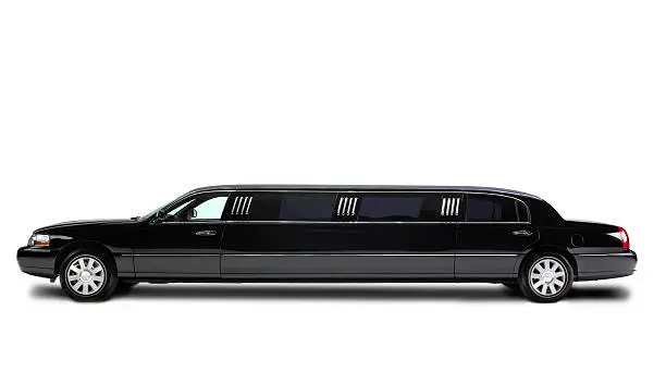 Stretch Limousine isolated on white.