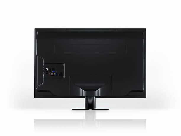 High Definition TV rear side A High resolution image of a rear side of a HDTV, isolated in a white studio background. The HDTV also has a Clipping path. rezar stock pictures, royalty-free photos & images