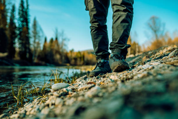 istock Mens foot steps in the countryside 1685002522