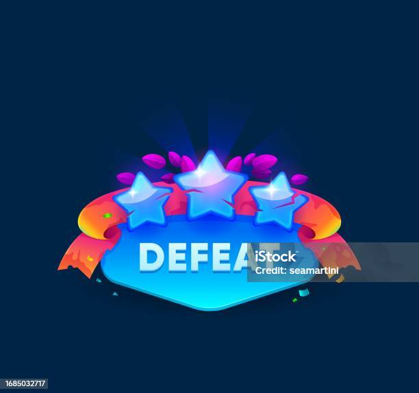 Derrotar Vector Ilustración de Derrotar El Escudo De Insignia Del Juego Interfaz De ...