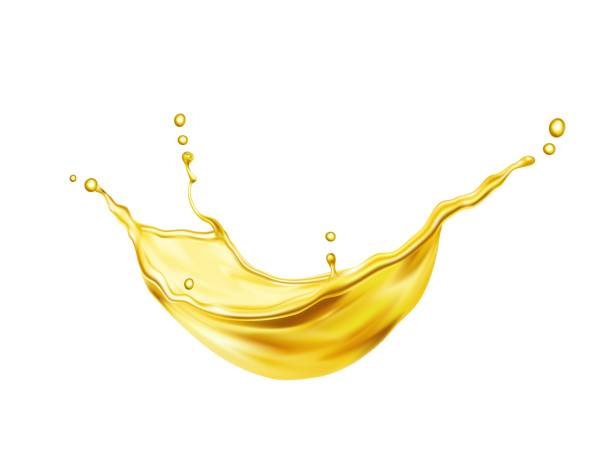 illustrazioni stock, clip art, cartoni animati e icone di tendenza di olio giallo liquido realistico, birra o succo di frutta - cooking oil drop honey beer