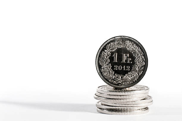 新しい 1 年間スイスフラン、2012 年 - swiss currency coin swiss francs swiss coin ストックフォトと画像