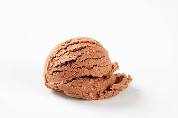 istock Scoop of chocolate icecream isolated on white 168504835