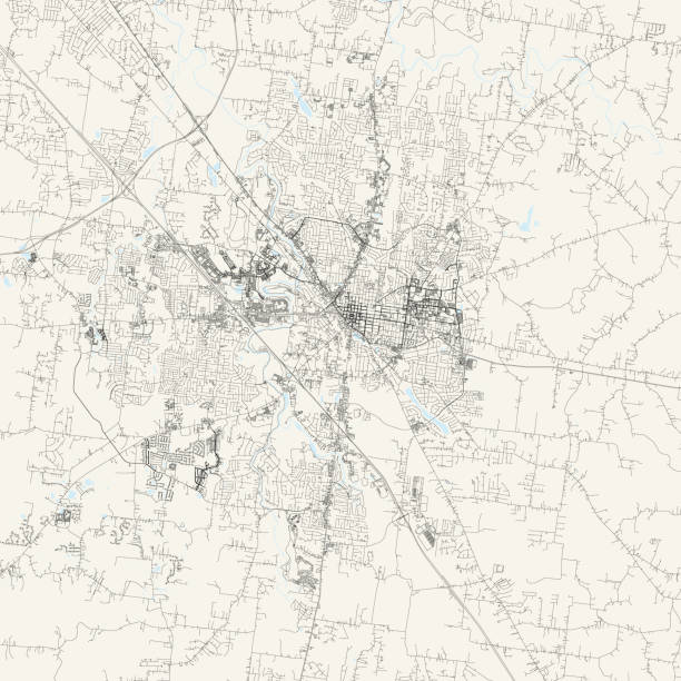 Murfreesboro, Tennessee, USA Vector Map Topographic / Road map of Murfreesboro, TN. Map data is public domain via census.gov. All maps are layered and easy to edit. Roads are editable stroke. tennessee map stock illustrations
