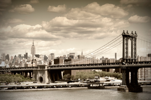 Manhattan bridge in New York City.