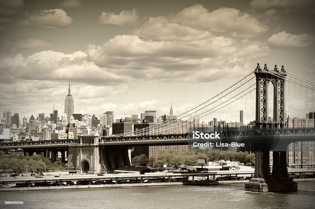 Ponte de Manhattan, NYC.Vintage estilo - Royalty-free Cidade de Nova Iorque Foto de stock