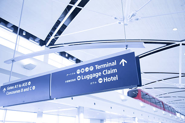istock Modern Airport Tram and Signs 168505183