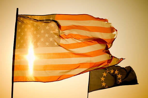 istock American And European Flags 168505340