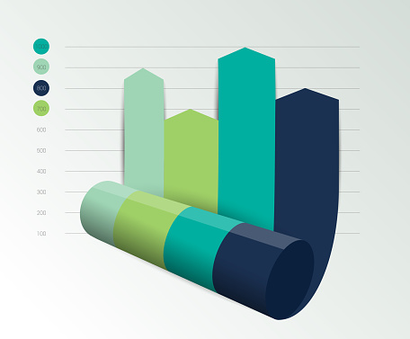 Blue Column Arrow Rolling 3d Chart Graph Info Graphics Element Stock ...