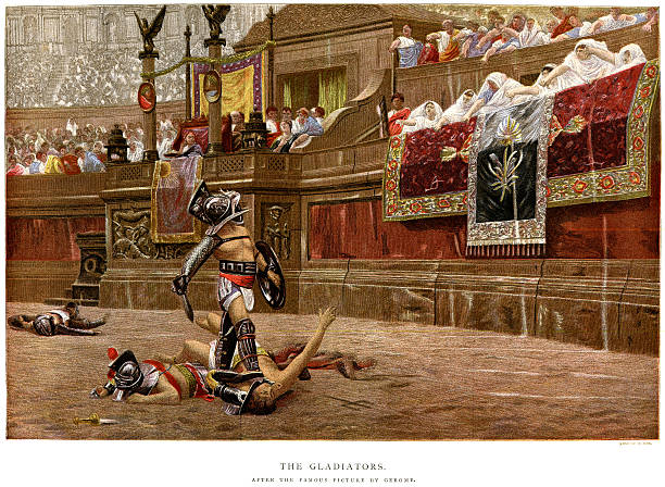 gladiatoren - coliseum traditional culture history rome stock-grafiken, -clipart, -cartoons und -symbole