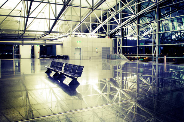 istock Illuminated waiting hall at airport 168509924