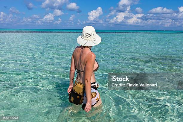 Mulher Andar Na Raso Água Límpida Grand Cayman - Fotografias de stock e mais imagens de Grupo de Pessoas - Grupo de Pessoas, Nuvem - Céu, Adulto