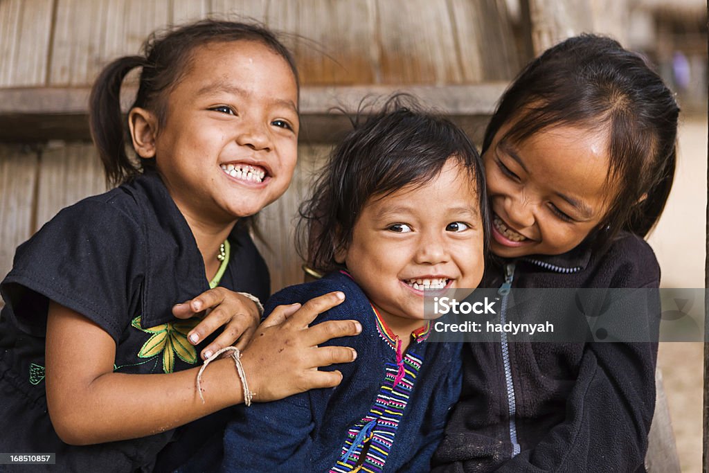 Três raparigas no norte do Laos - Royalty-free Laos Foto de stock