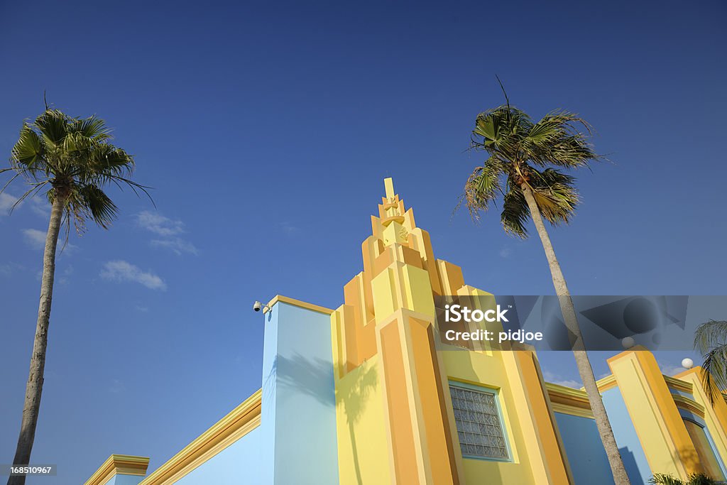 색상화 페인트 아르데코 하우스 매사추세츠에 플로리다 - 로열티 프리 아르데코 스톡 사진