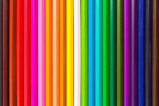 Spectrum of colored wood pencils.