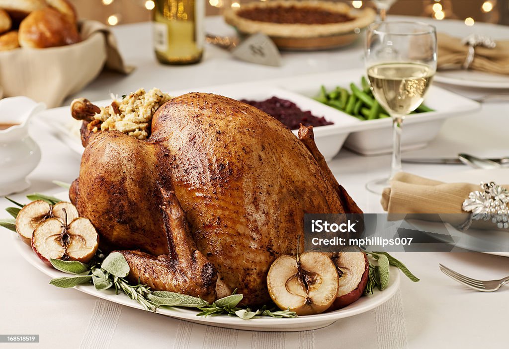 Cena del Día de Acción de gracias - Foto de stock de Pavo - Carne blanca libre de derechos