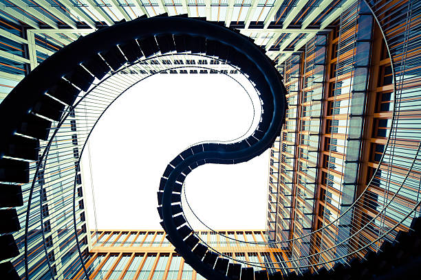 abstract stairs abstract stairs, office building, copy space, unsharped RAW, munich photos stock pictures, royalty-free photos & images